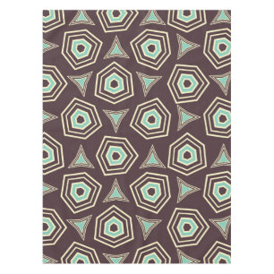 Abstract geometric pattern with layered pentagons tablecloth