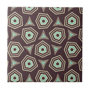 Abstract geometric pattern with layered pentagons tile