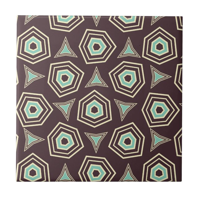Abstract geometric pattern with layered pentagons  tile (Front)