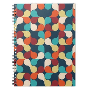 Abstract Geometric Pattern with leaves, drops. Col Notebook