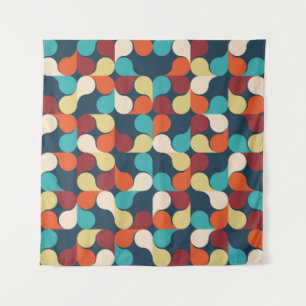 Abstract Geometric Pattern with leaves, drops. Col Tapestry