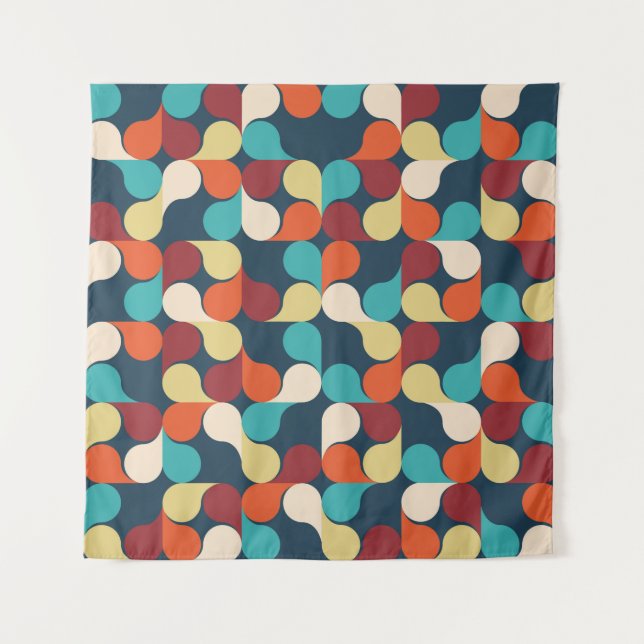 Abstract Geometric Pattern with leaves, drops. Col Tapestry (Front)