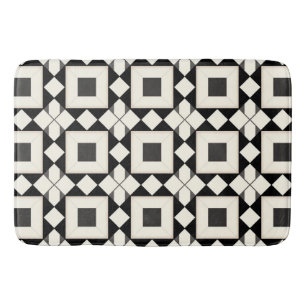 Abstract Geometric Pattern with Retro Tones Bath Mat