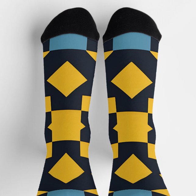 Abstract Geometric Pattern with Vibrant Colours Socks (Top)