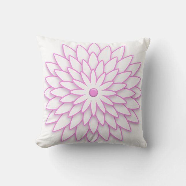 Abstract Geometric pink Flower. Cushion (Front)