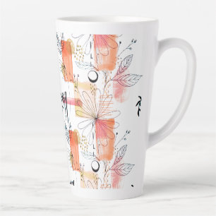 Abstract Geometric Pink Orange Black Latte Mug
