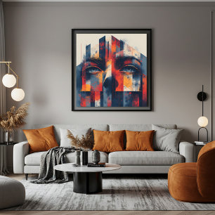 Abstract Geometric Portrait Canvas Print