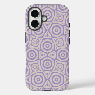 Abstract Geometric Purple and Cream iPhone 16 Case