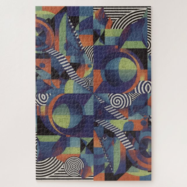 Abstract Geometric Puzzle - Modern Art (Vertical)