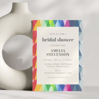 Abstract Geometric Rainbow Prism Bridal Shower