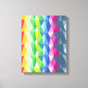 Abstract Geometric Rainbow Prism Shapes Pattern  Canvas Print