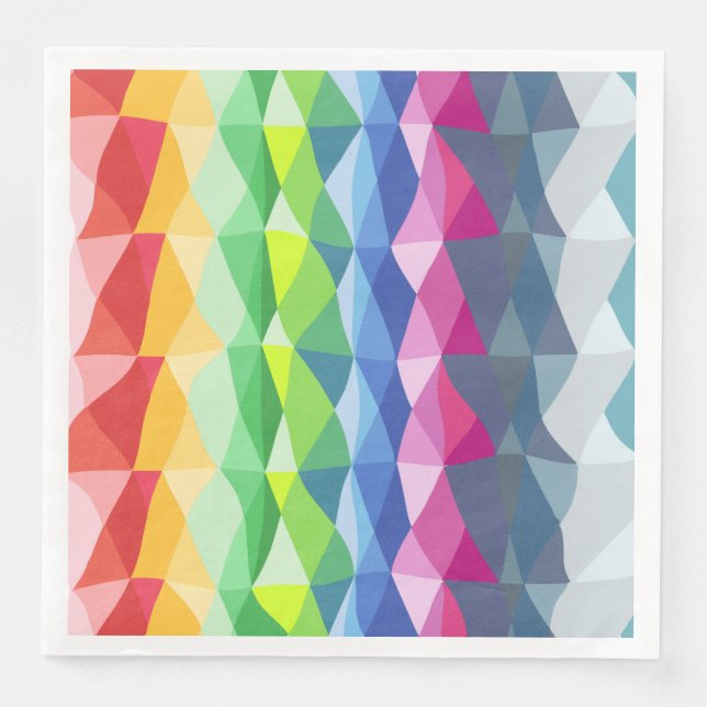Abstract Geometric Rainbow Prism Shapes Pattern Napkin (Front)