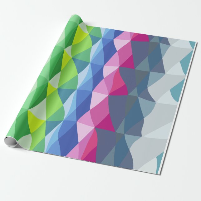 Abstract Geometric Rainbow Prism Shapes Pattern Wrapping Paper (Unrolled)