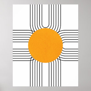 Abstract Geometric Rainbow, Sun Minimalist Arch Poster