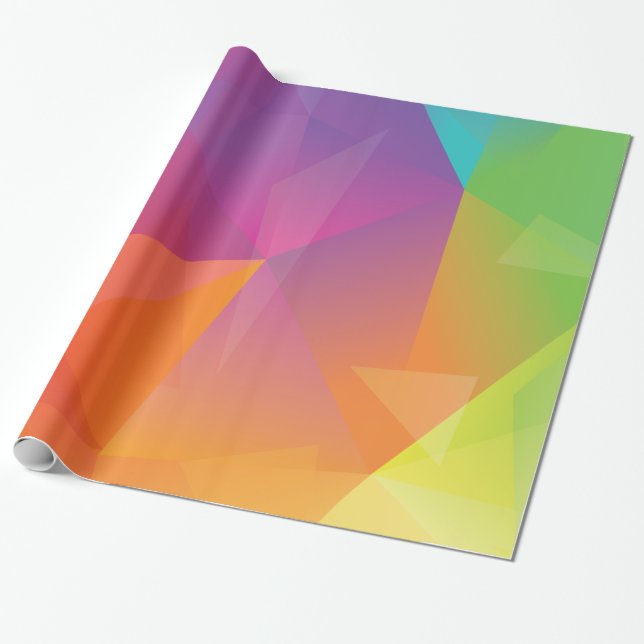 Abstract Geometric Rainbow Wrapping Paper (Unrolled)