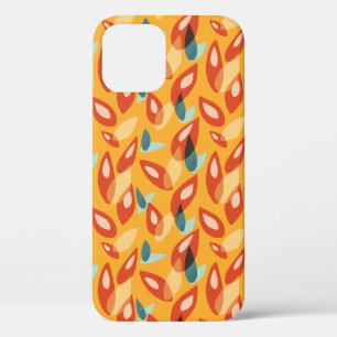 Abstract Geometric Retro Pattern In Yellow Orange iPhone 12 Case