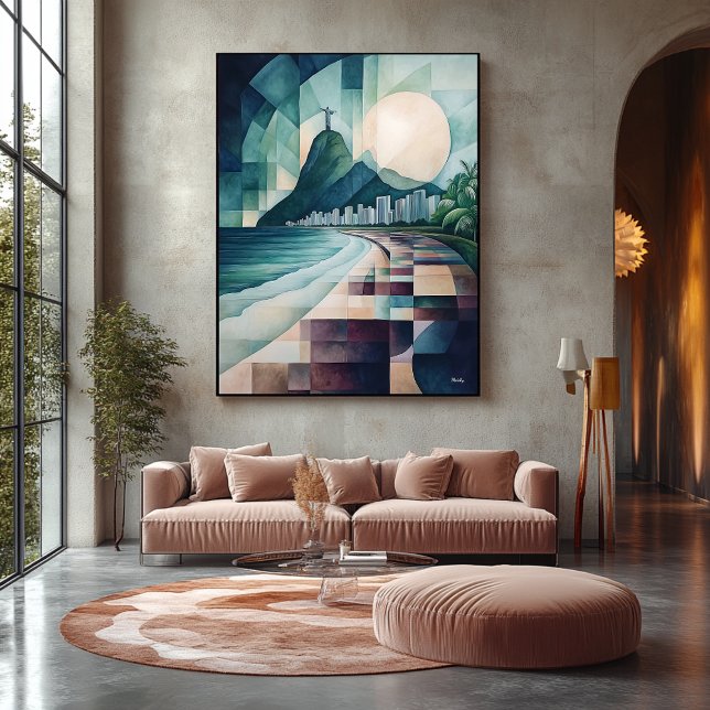 Abstract Geometric Rio de Janeiro Skyline Canvas Print (Creator Uploaded)