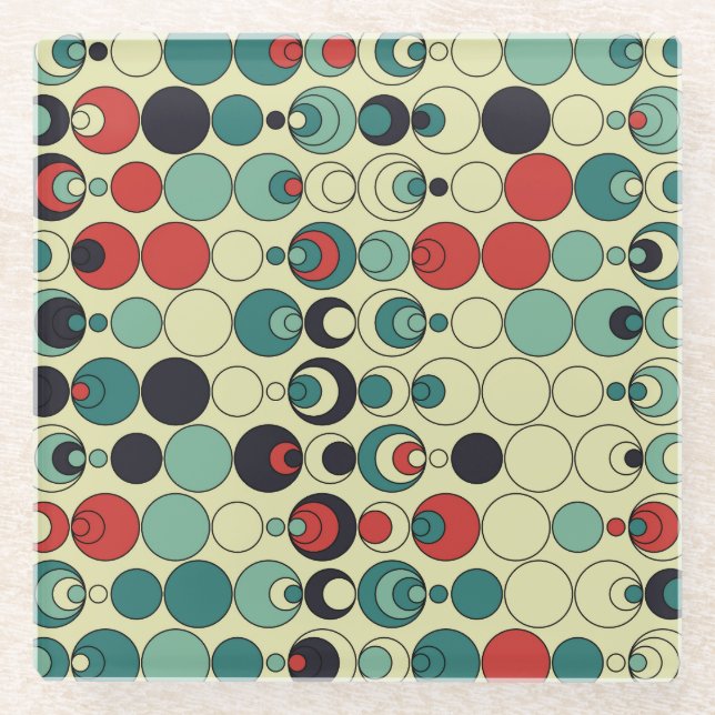 Abstract geometric seamless pattern design. glass coaster (Front)