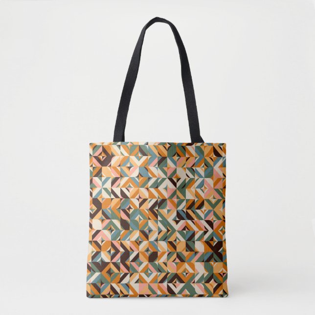 Abstract geometric seamless pattern in scandinavia tote bag (Front)
