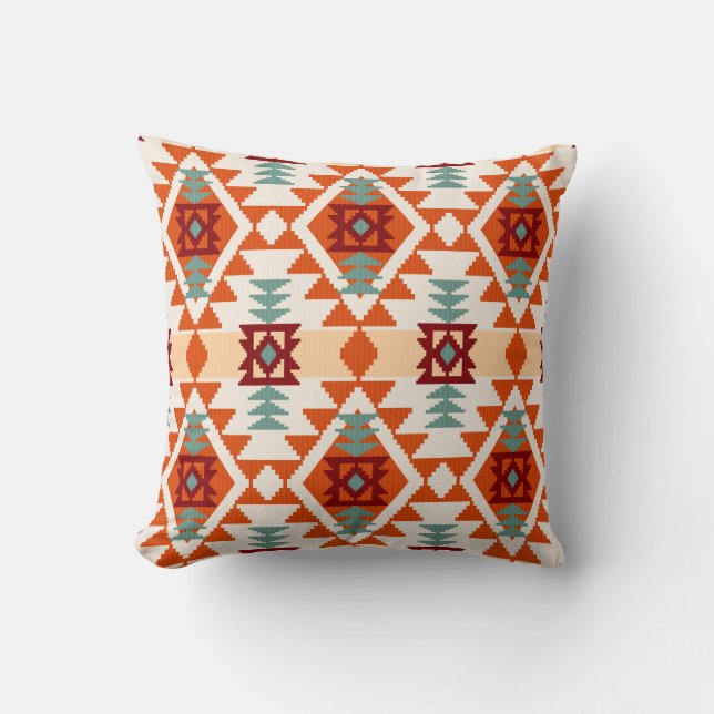Abstract geometric seamless pattern,native america cushion (Front)
