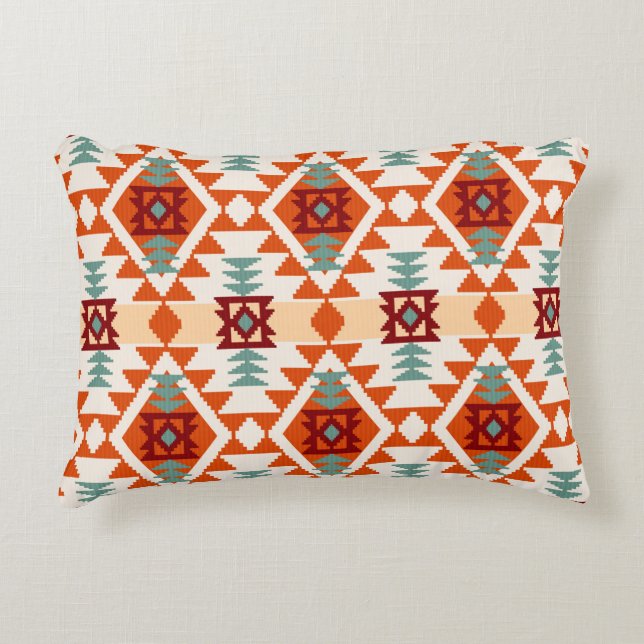Abstract geometric seamless pattern,native america decorative cushion (Front)