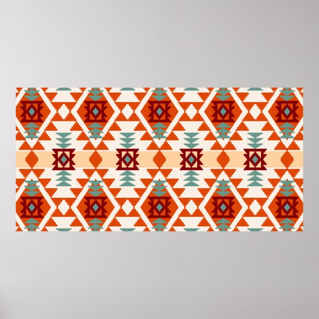 Abstract geometric seamless pattern,native america poster (Front)