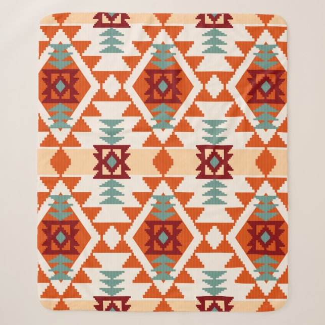 Abstract geometric seamless pattern,native america sherpa blanket (Front)