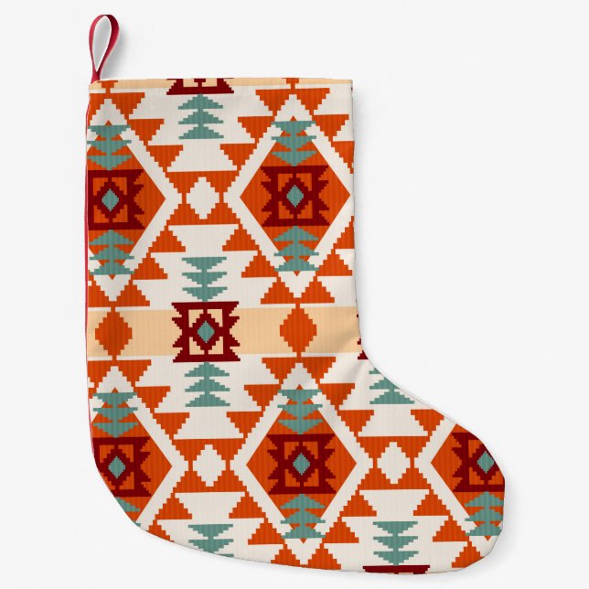 Abstract geometric seamless pattern,native america small christmas stocking (Front)