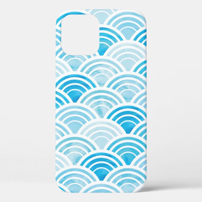 Abstract geometric seamless pattern with blue wate Case-Mate iPhone case (Back)