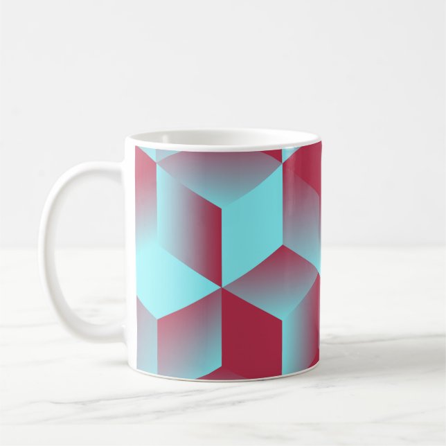 abstract geometric seamless pattern with grid of c coffee mug (Left)