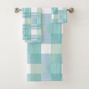Abstract geometric seamless pattern with squares. bath towel set