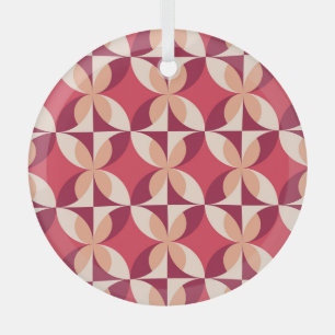 Abstract Geometric: Seamless Textile Design Glass Tree Decoration