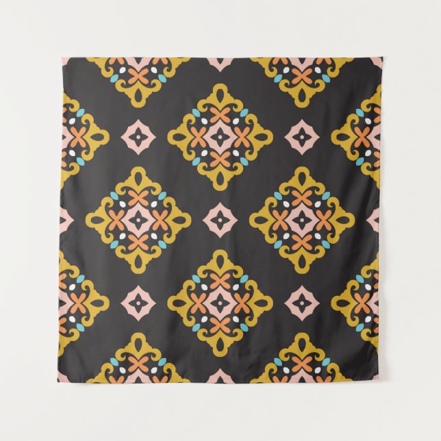 Abstract Geometric: Seamless Vintage Texture Tapestry (Front)