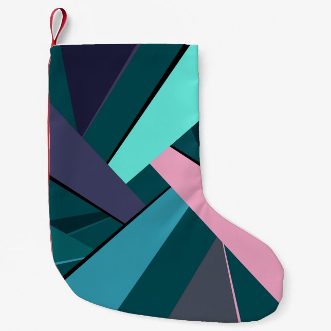 Abstract Geometric Shape 6 Small Christmas Stocking (Front)
