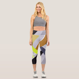 Abstract Geometric Shape 8 Capri Leggings