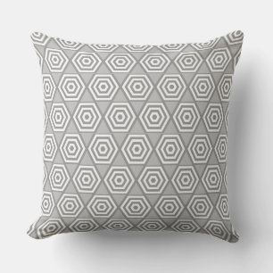 Abstract Geometric Shape in Grey & White Throw Pi Cushion