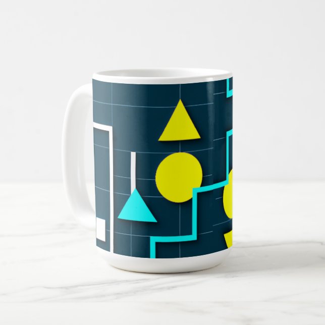 Abstract Geometric Shapes Art  Coffee Mug (Front Left)