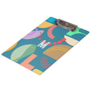 Abstract Geometric Shapes Colourful All-over Print Clipboard