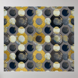 Abstract Geometric Shapes: Colourful Watercolor. Poster