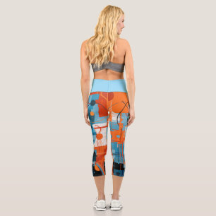 Abstract geometric shapes composition capri leggings