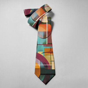 Abstract Geometric Shapes Composition Colourful Tie