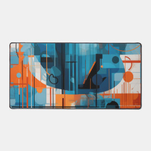 Abstract geometric shapes composition desk mat