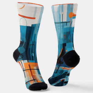 Abstract geometric shapes composition socks