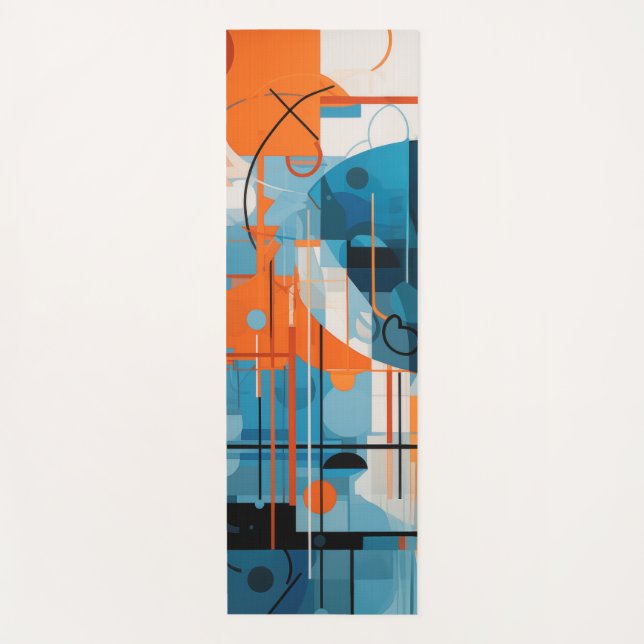 Abstract geometric shapes composition yoga mat (Front)