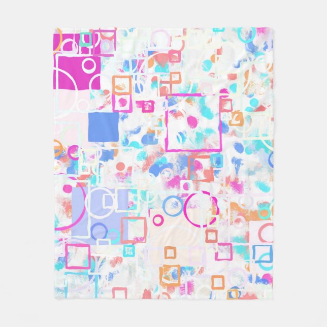 Abstract Geometric Shapes Fleece Blanket (Front)