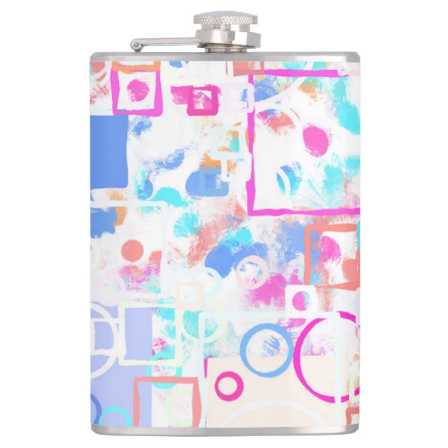 Abstract Geometric Shapes Hip Flask (Front)