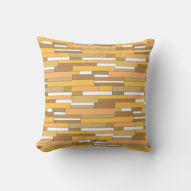 Abstract geometric shapes in beige & peach tones cushion (Front)