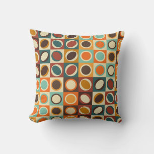 Abstract Geometric Shapes in Retro Colours Cushion