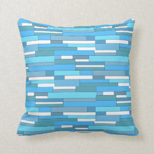Abstract geometric shapes in teal & turquoise cushion