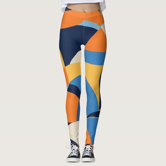Abstract geometric shapes leggings (Front)